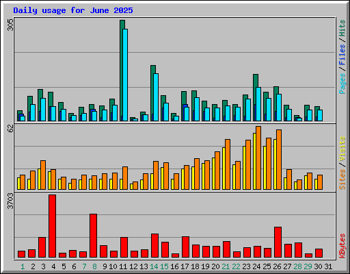 Daily usage for June 2025