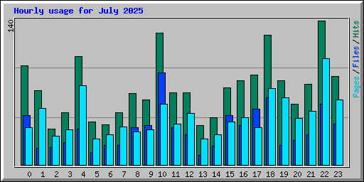 Hourly usage for July 2025