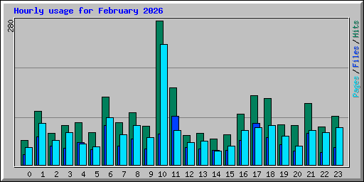 Hourly usage for February 2026